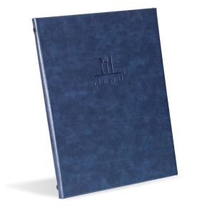 Faux Leather Menu A4 Blue - Pack 10 - IT01